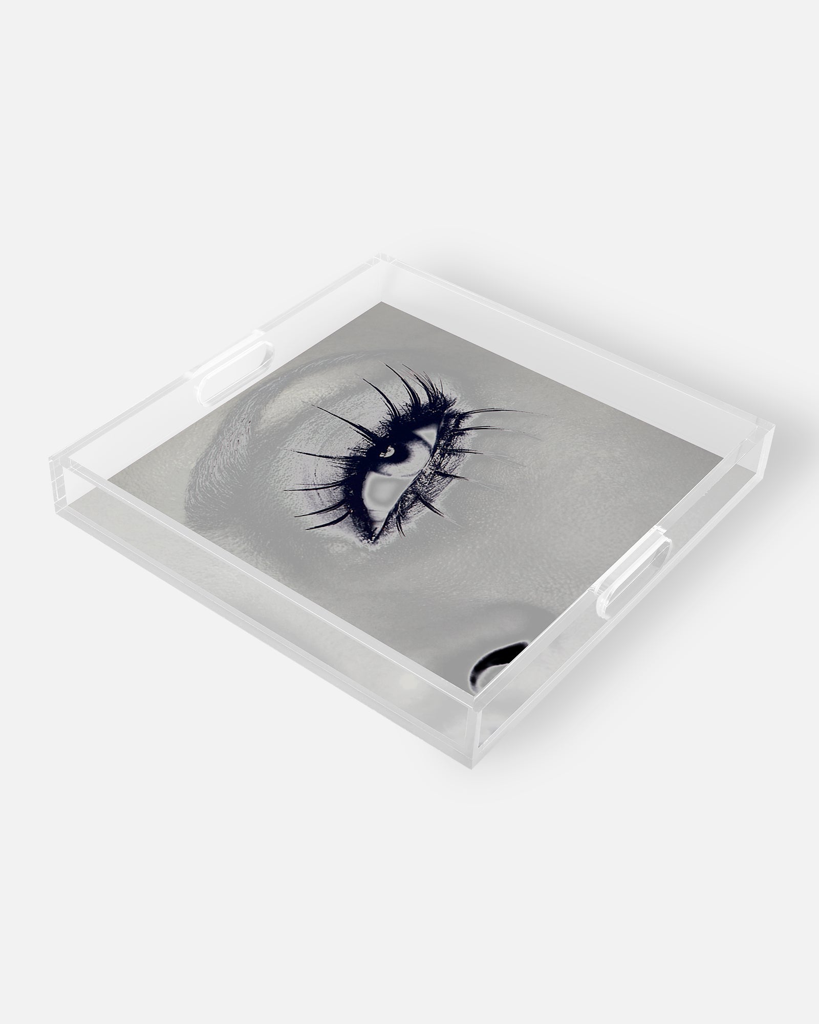 Midnight Eye by David Stesner ArtHouse — black white square acrylic trays, full product view
