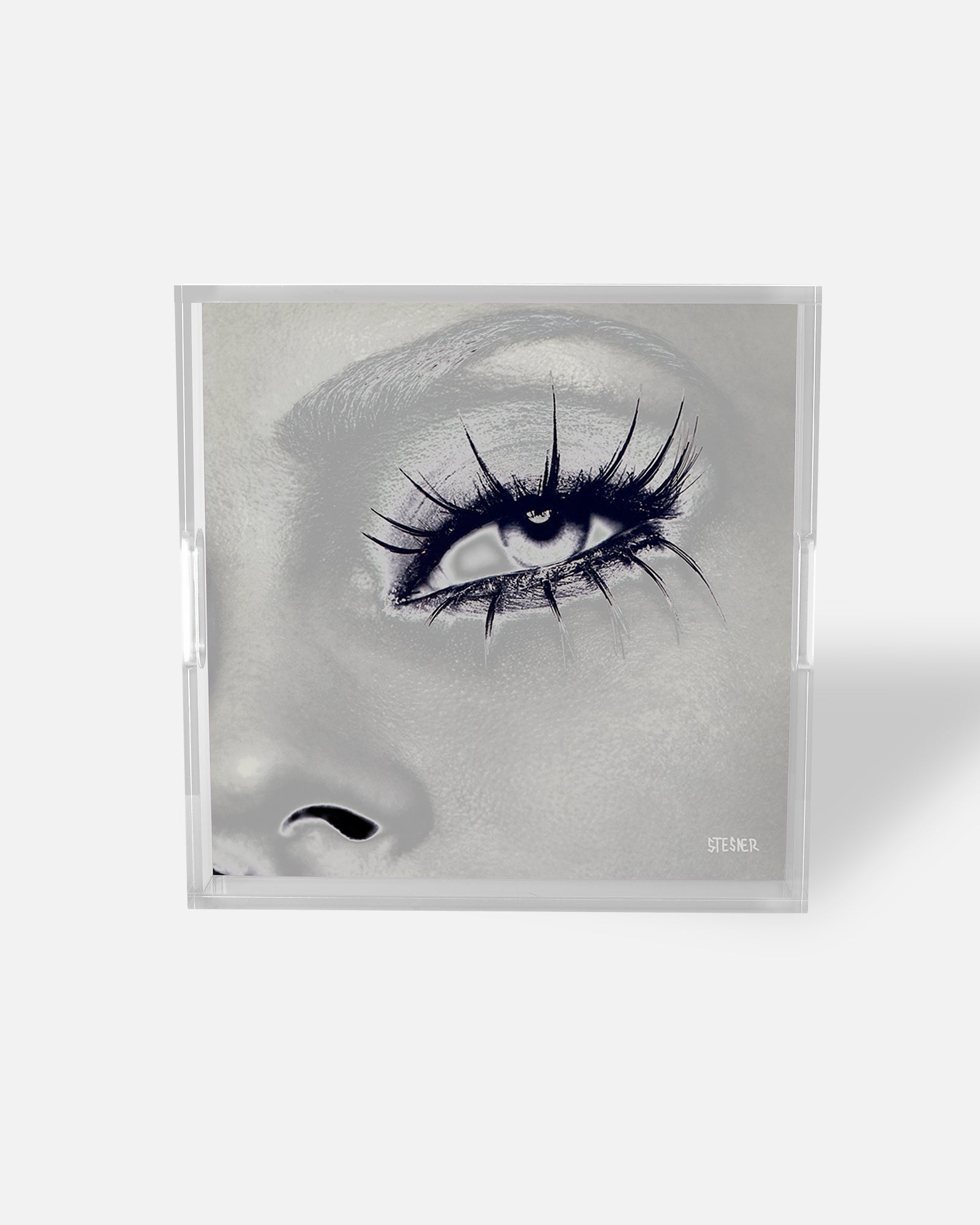 Midnight Eye by David Stesner ArtHouse — black white square acrylic trays, additional detail