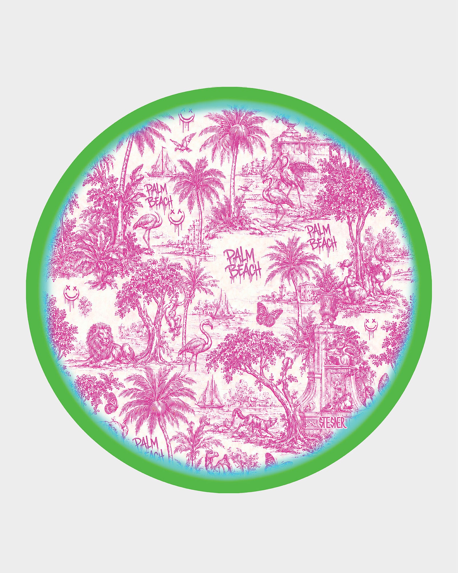 Urban Pop Toile — Round Acrylic Keepsake Box