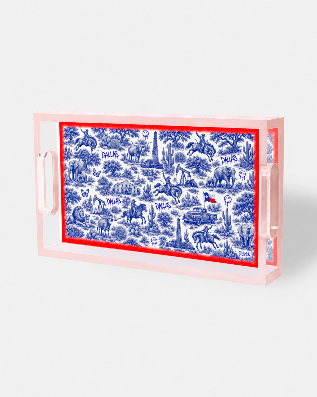 Urban Pop Toile Dallas Texas Small Acrylic Tray | David Stesner