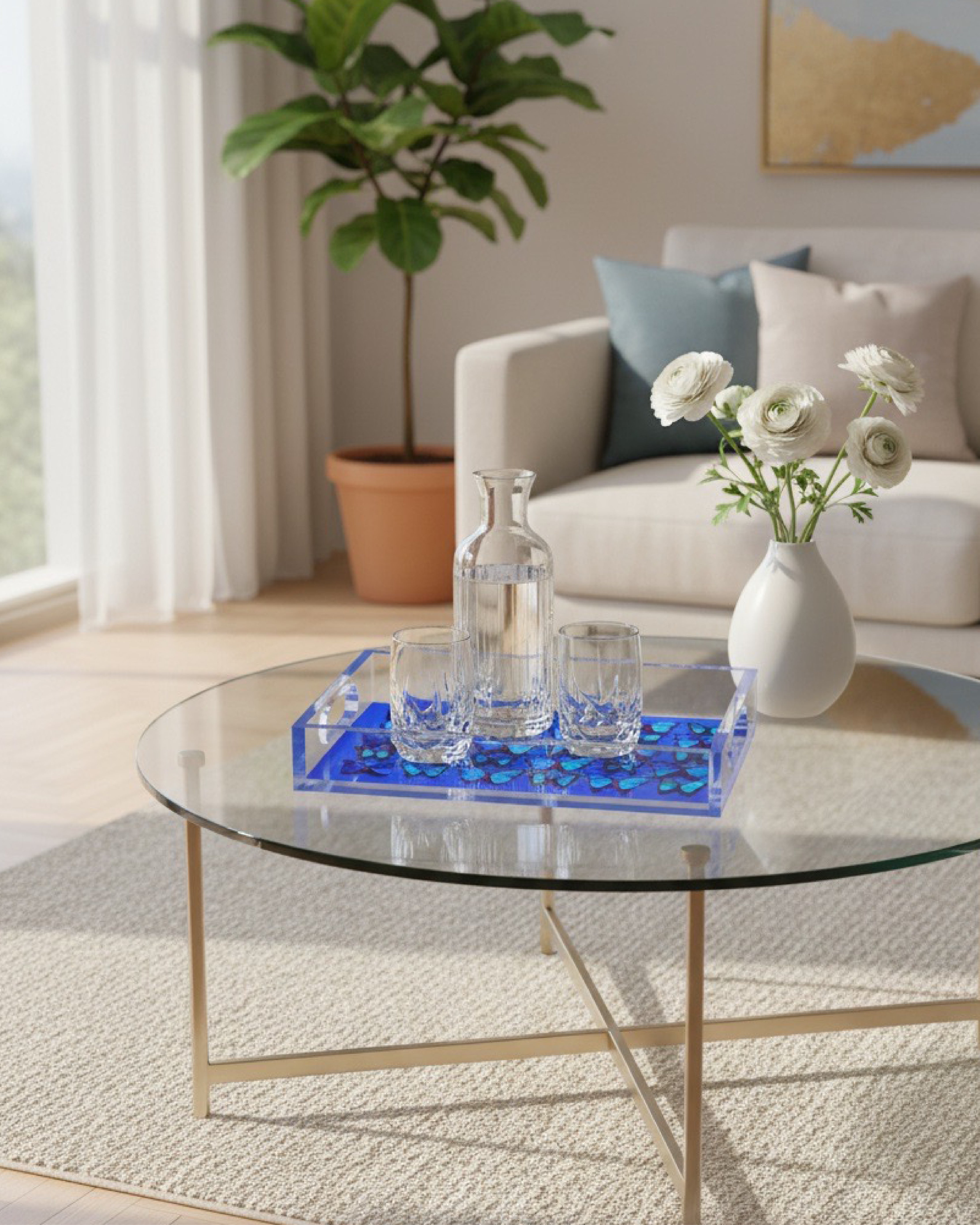Cobalt Midnight Blues — rectangle acrylic tray by David Stesner ArtHouse — view 3