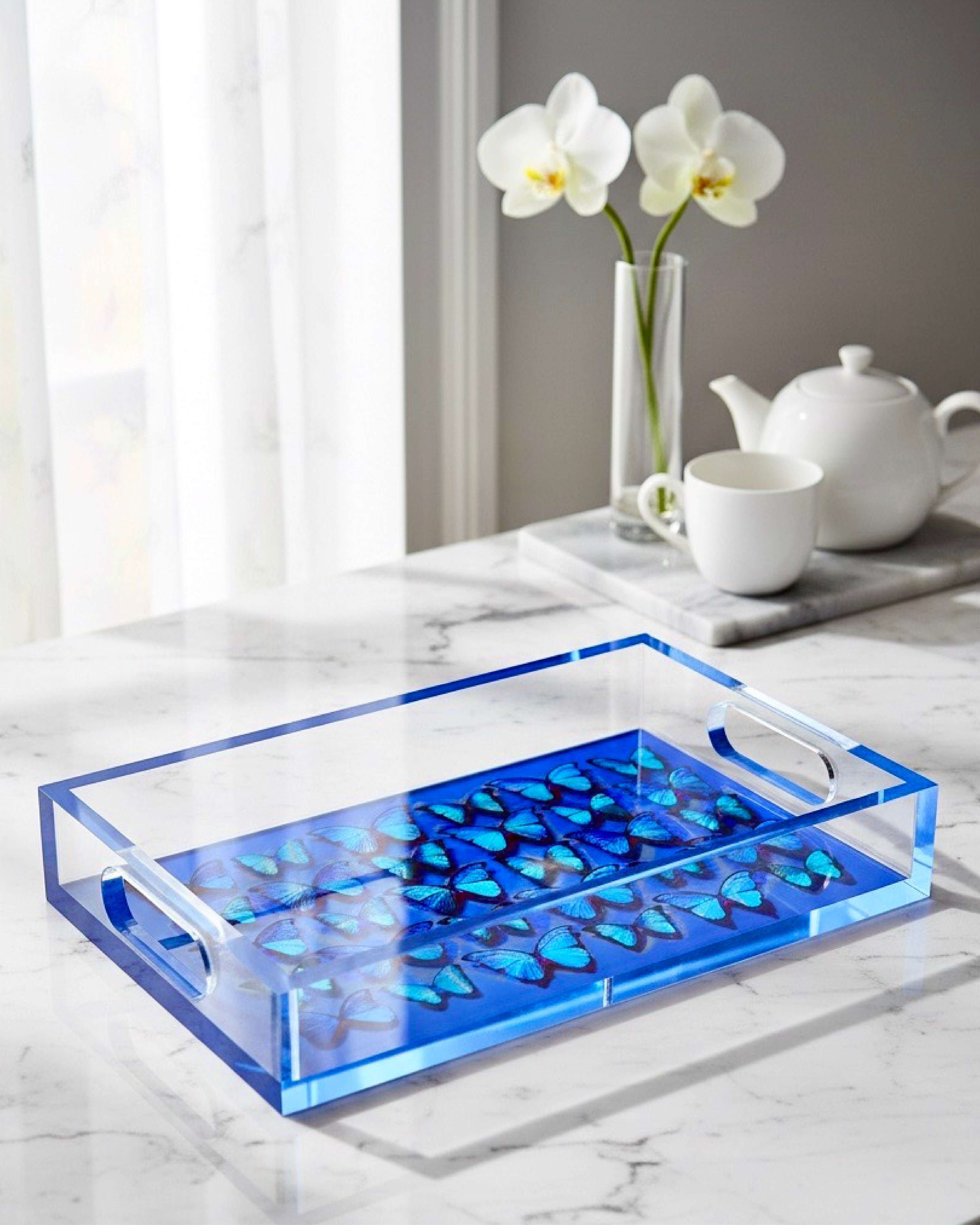 Cobalt Midnight Blues — rectangle acrylic tray by David Stesner ArtHouse — view 4