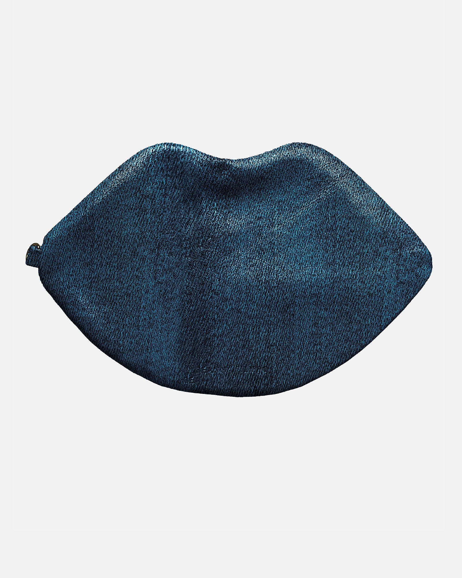 The Blake — Deep Blu Denim Lip Pouch — lip-shaped makeup pouch by David Stesner ArtHouse — back view