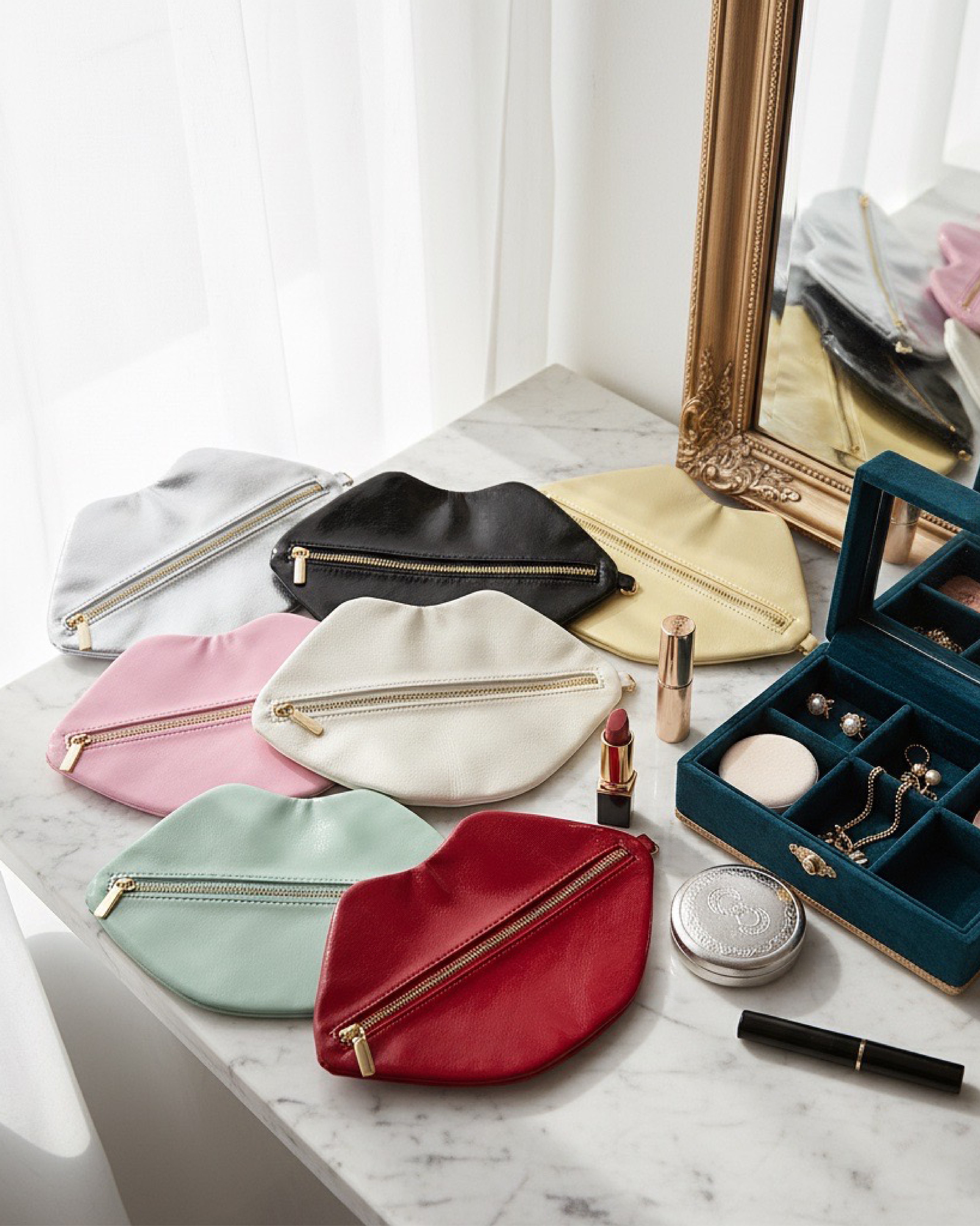 The Blake — Olive Green Lip Pouch by David Stesner ArtHouse — olive green beauty, alternate view