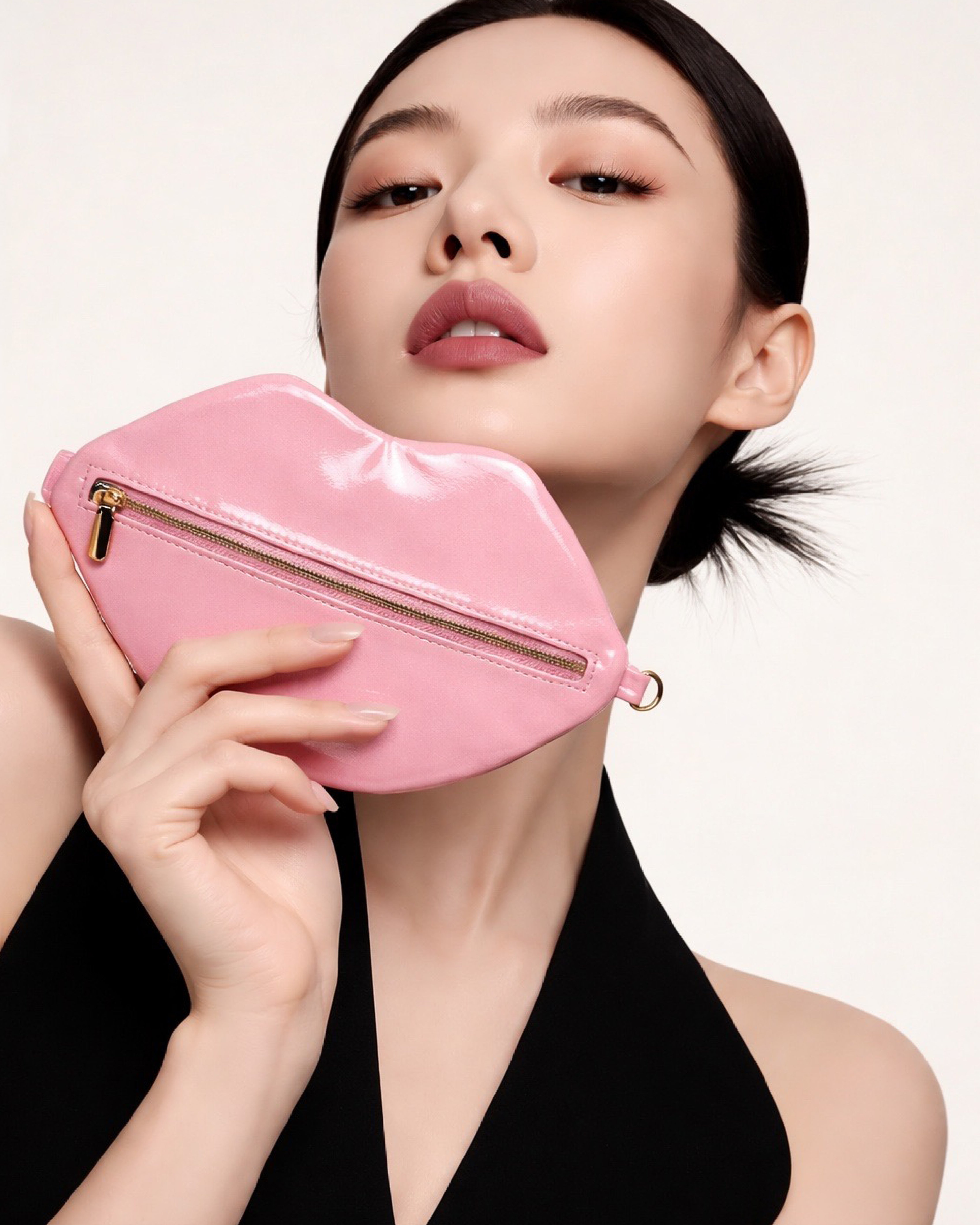 The Blake — Pastel Pink Lip Pouch by David Stesner ArtHouse — pink beauty, alternate view