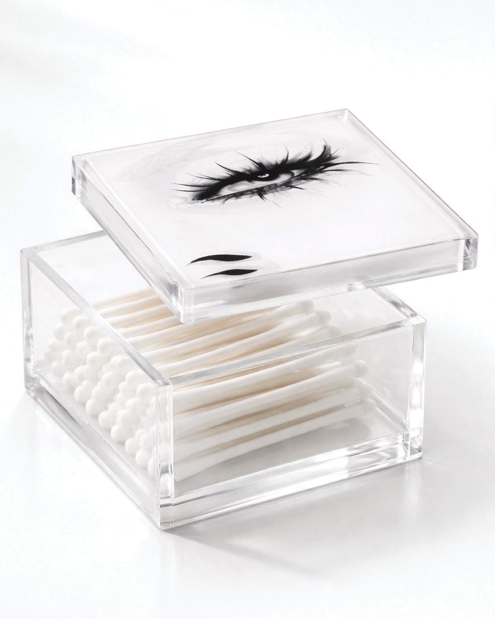 Eye Acrylic Keepsake Box | Luxury Vanity Organizer for Q-Tips, Cotton Balls & Jewelry