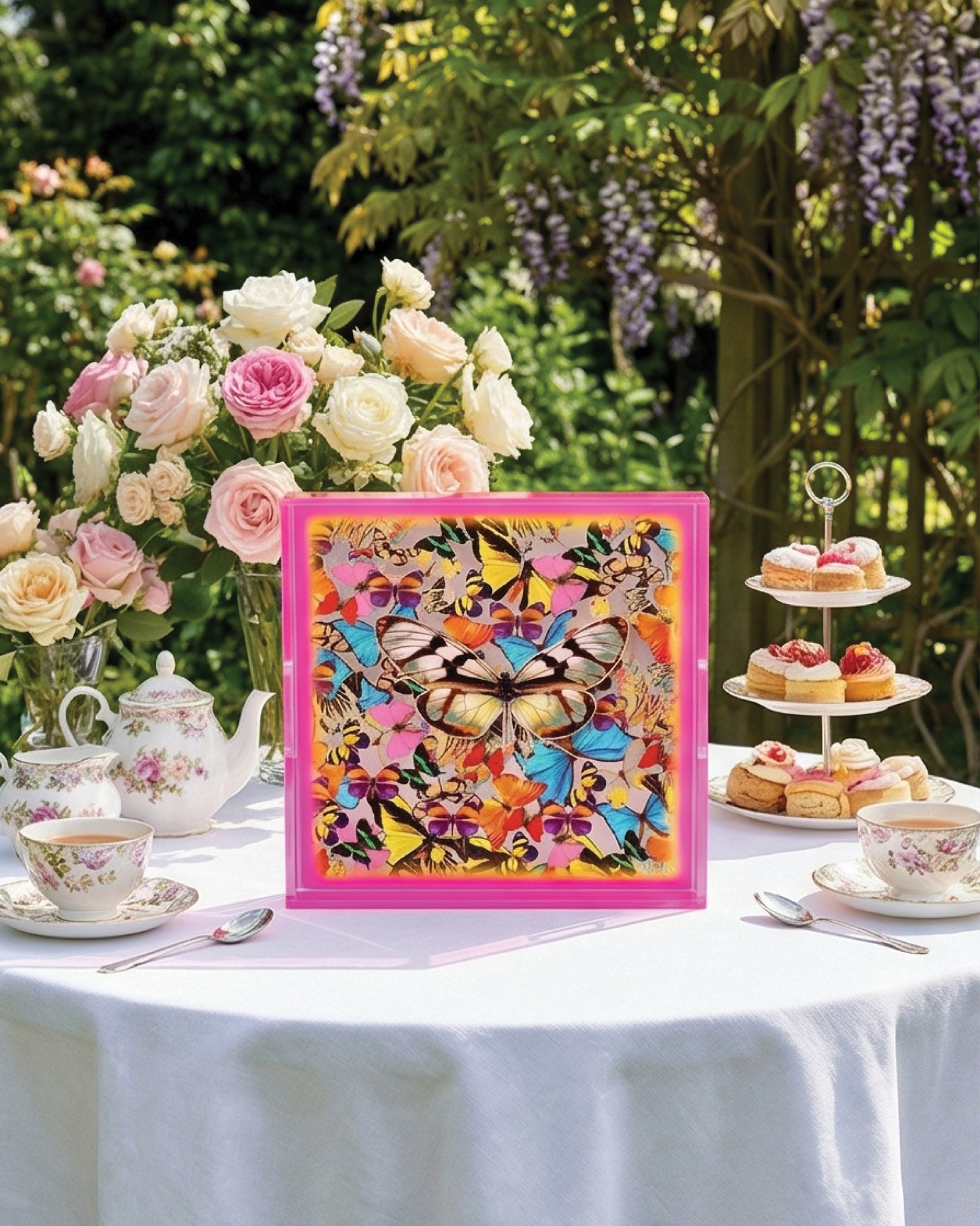 Temptations Garden by David Stesner ArtHouse — multicolor purple square acrylic trays — view 8