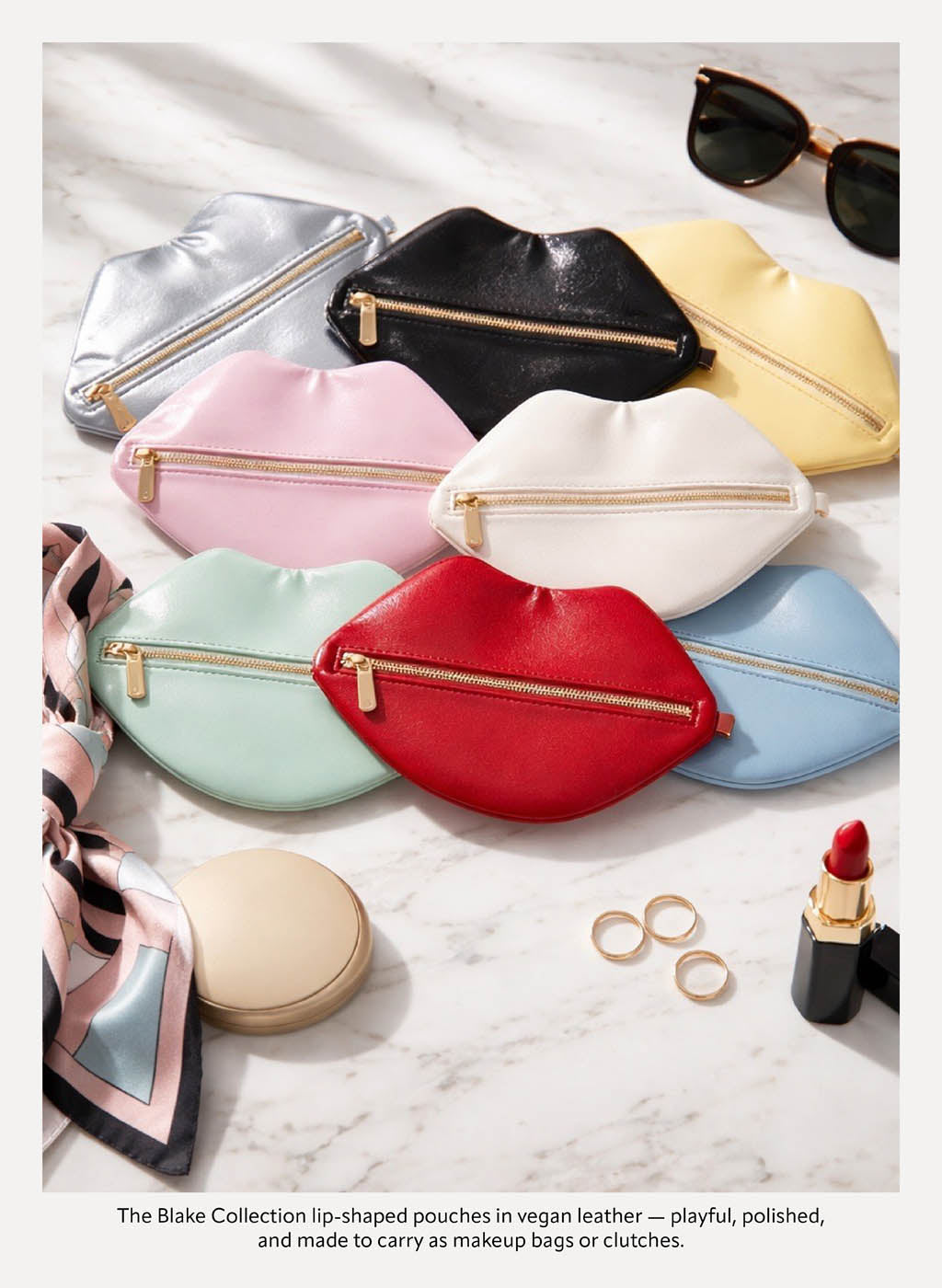 The Blake Collection and The Denim Blake Collection | Lip-Shaped Pouches Made for Beauty, Style, and Everyday Life