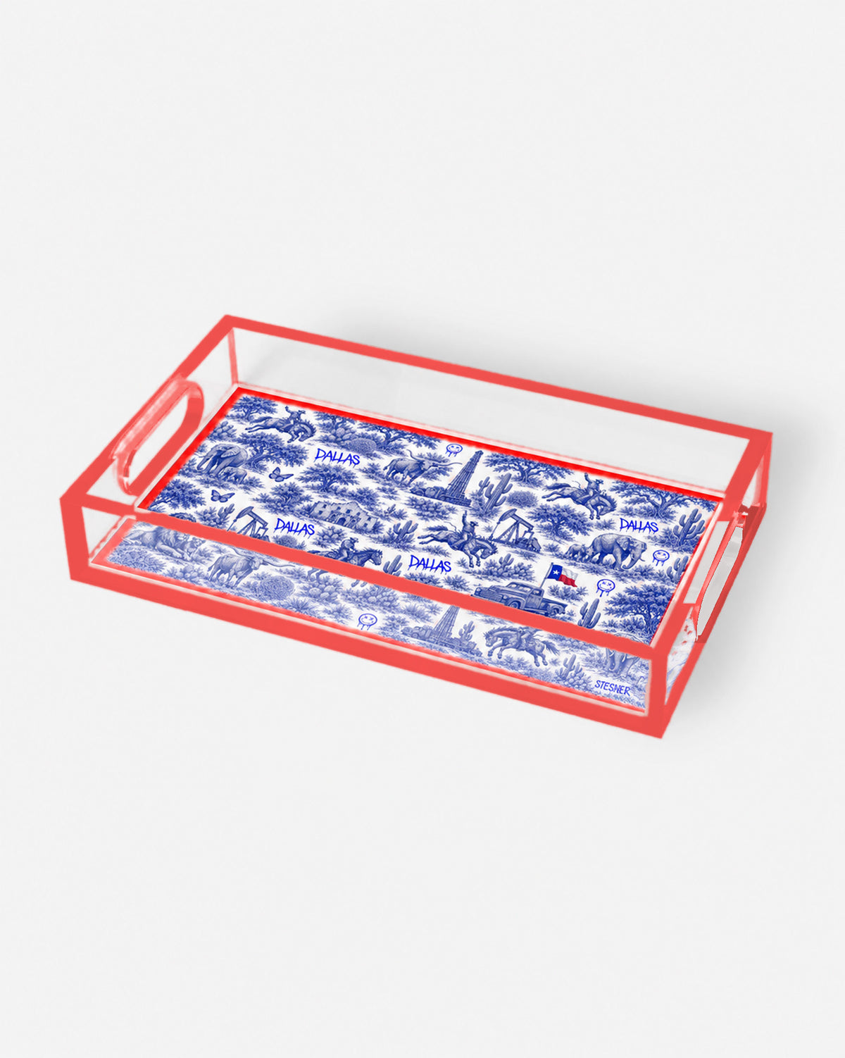Urban Pop Toile Dallas Texas Small Acrylic Tray | David Stesner