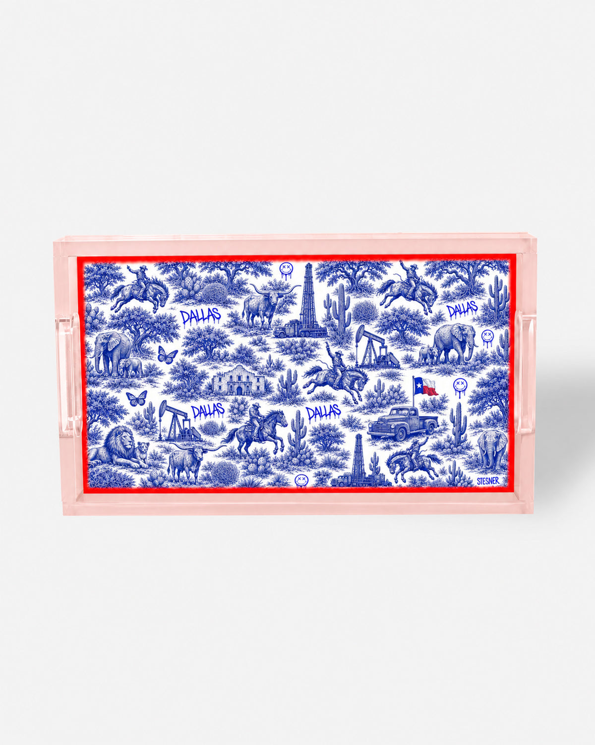 Urban Pop Toile Dallas Texas Small Acrylic Tray | David Stesner