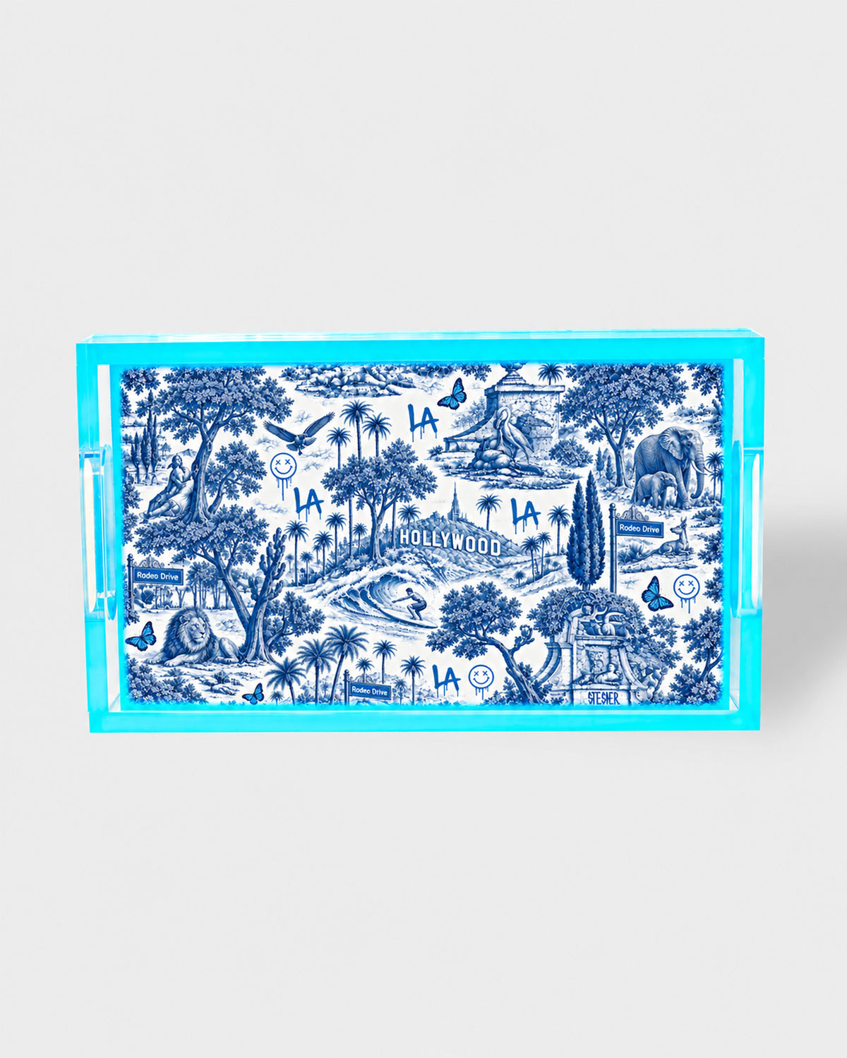 Urban Pop Toile Los Angeles Small Acrylic Tray | David Stesner