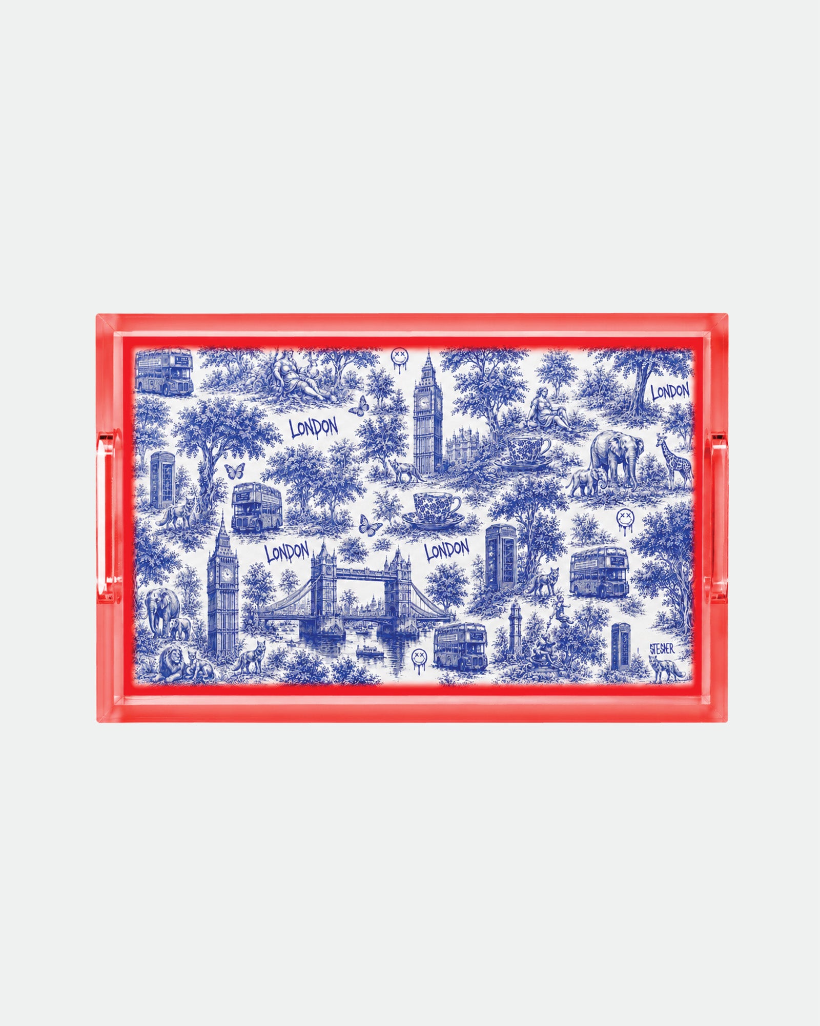 Urban Pop Toile London Small Acrylic Tray