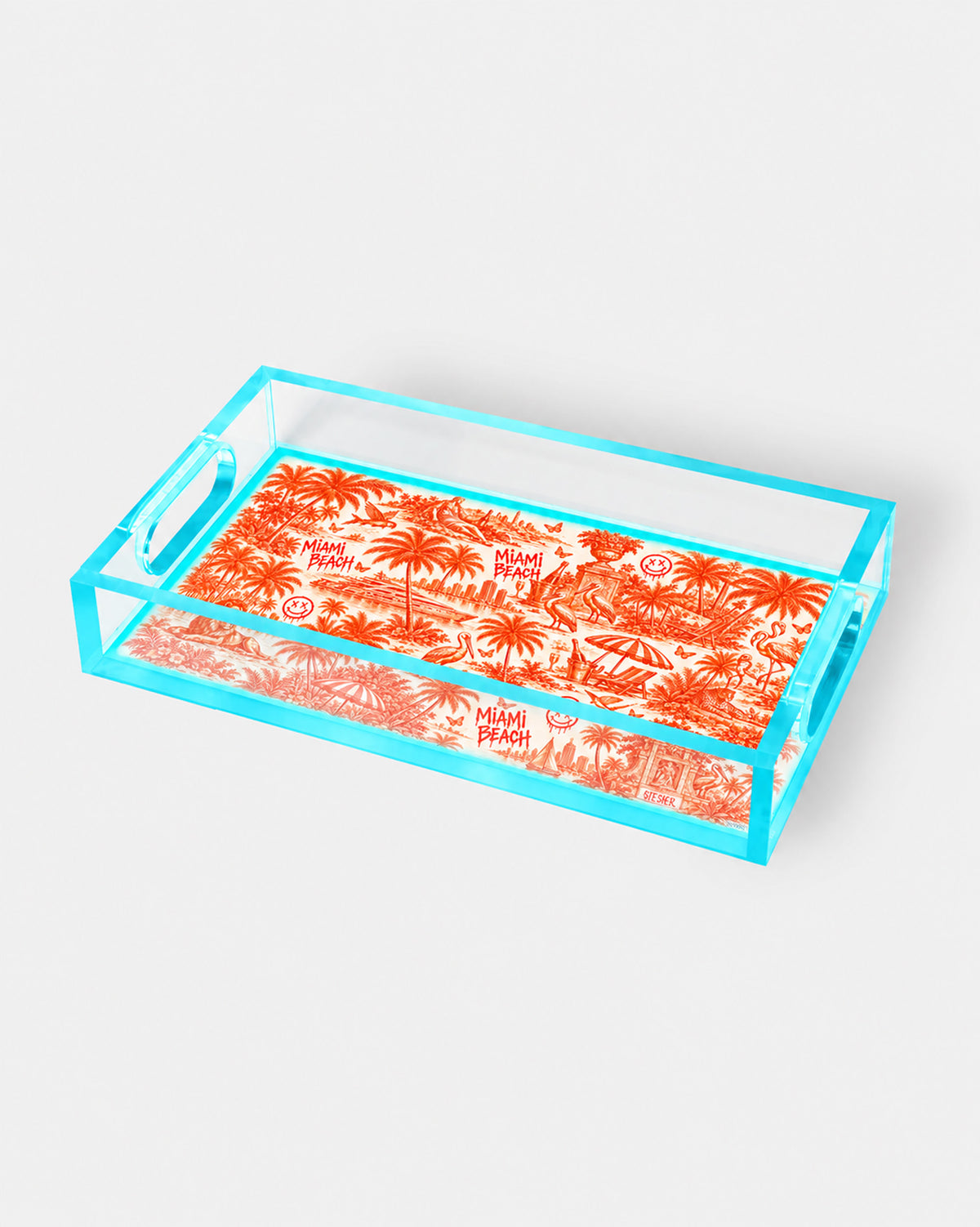Urban Pop Toile Miami Beach Small Acrylic Tray | David Stesner