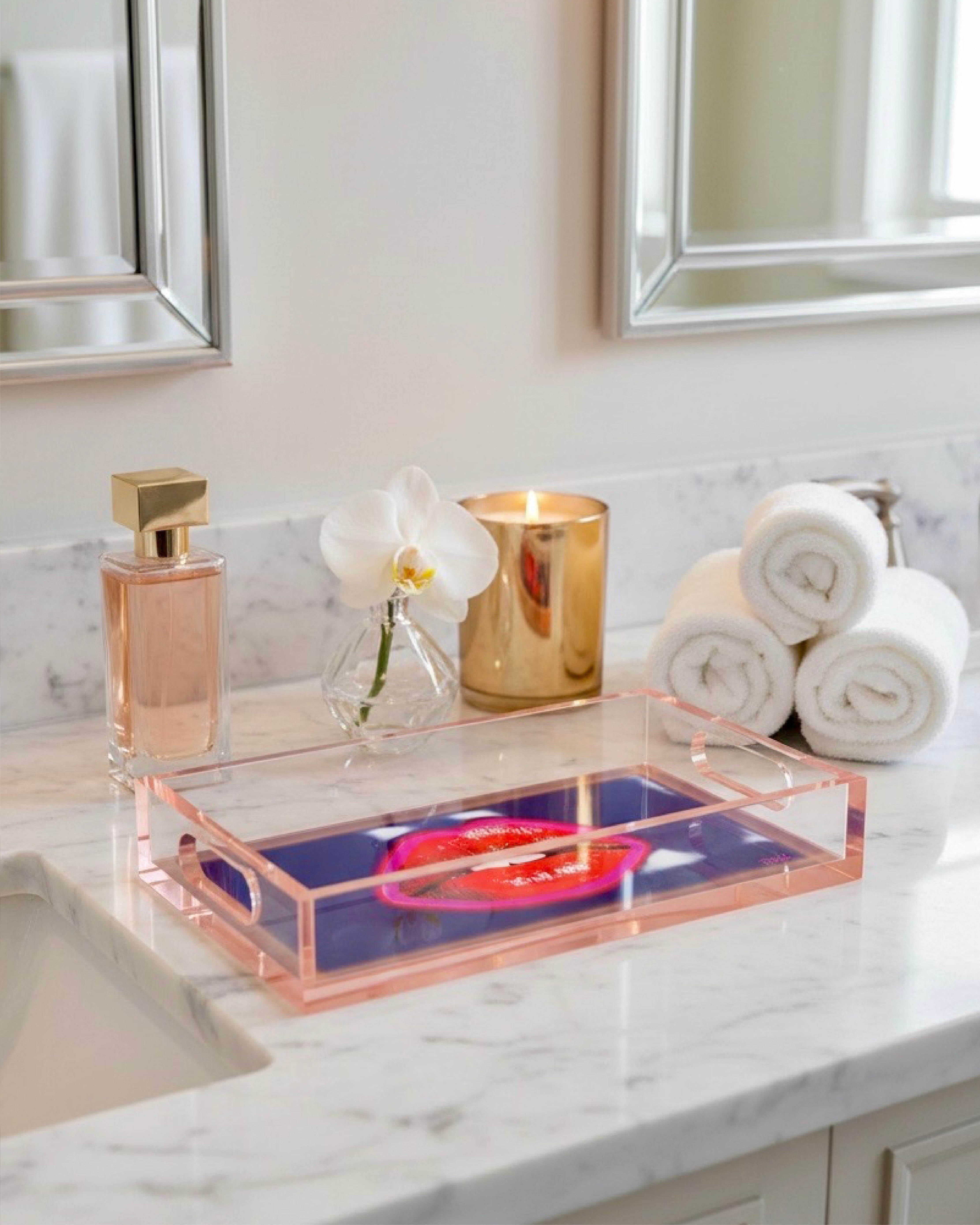 Midnight Kiss Rectangle Acrylic Tray | David Stesner