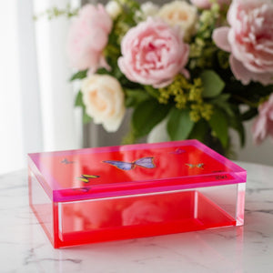 The Prima — Neon Orange + Pink Butterfly Keepsake Box