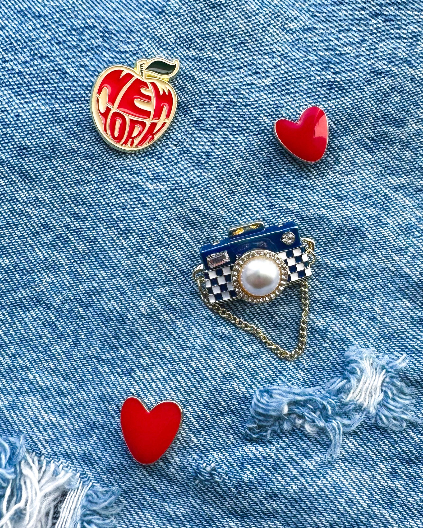 The Blake — Light Wash Denim Lip Pouch