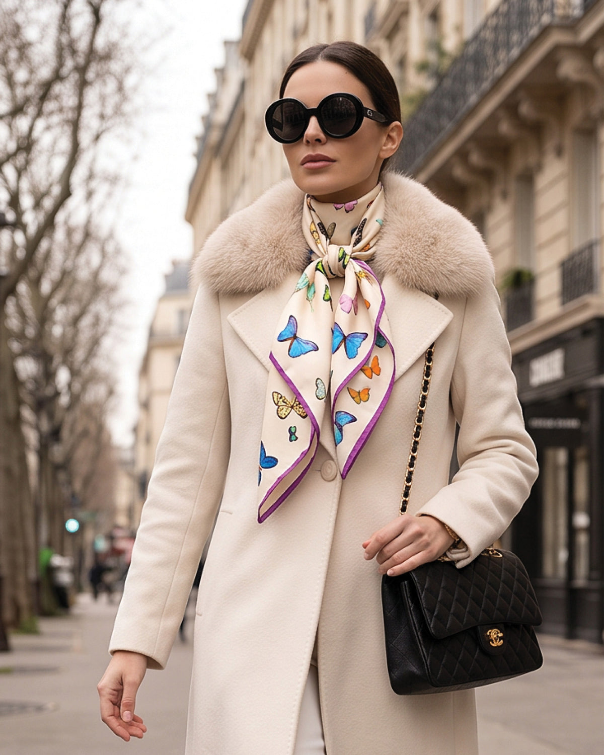 Champagne Garden Silk Scarf