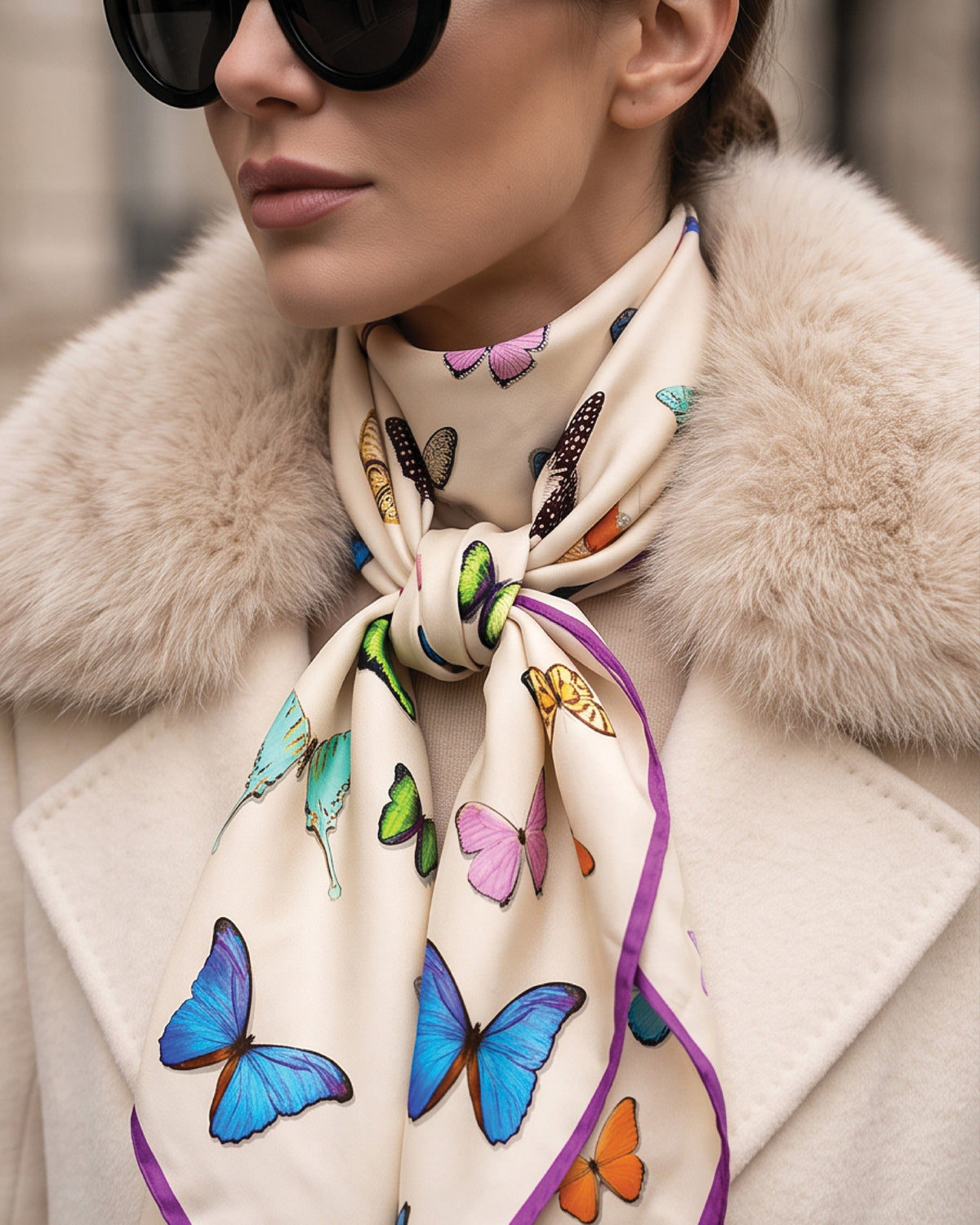 Champagne Garden Silk Scarf