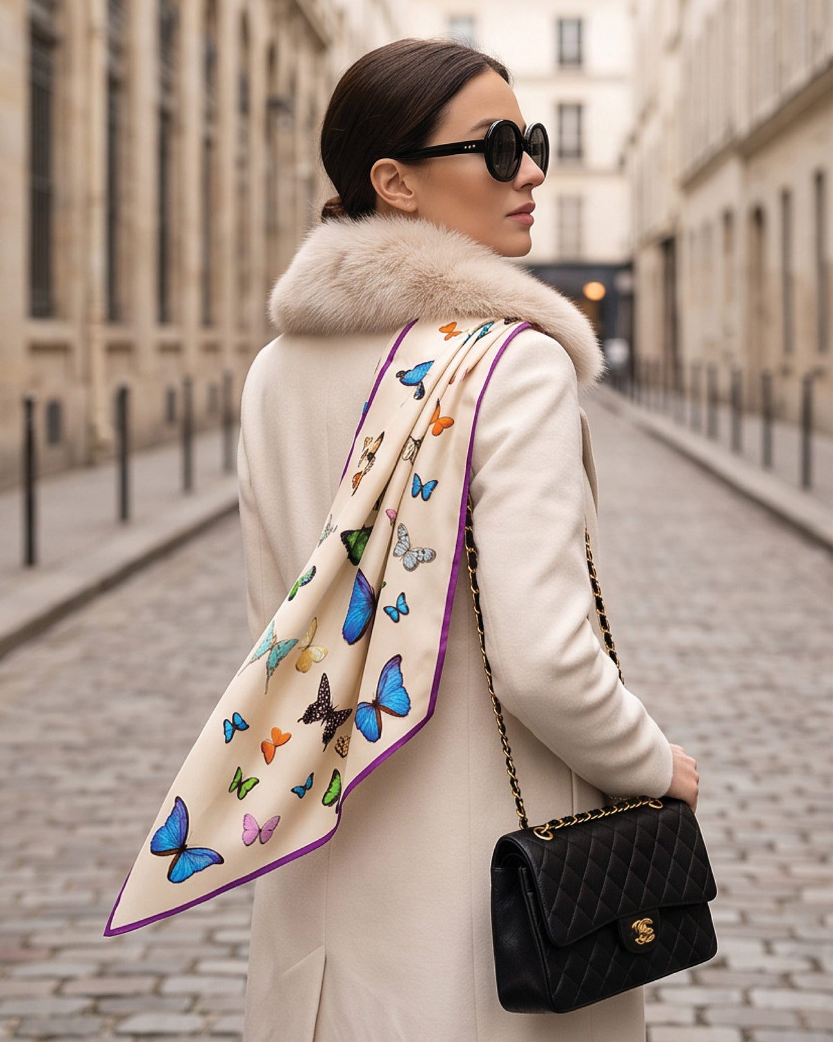 Champagne Garden Silk Scarf