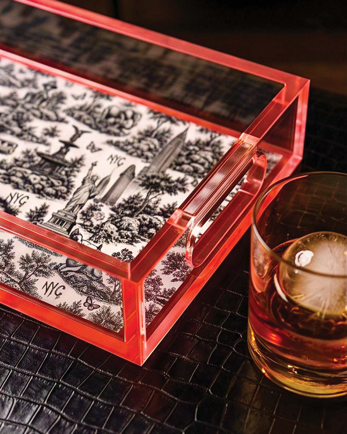 Urban Pop Toile New York City Small Acrylic Tray | David Stesner