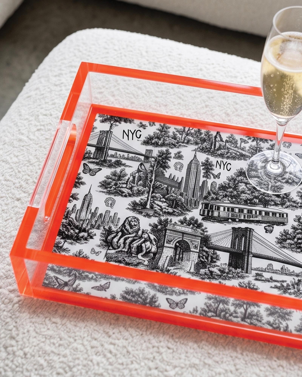 Urban Pop Toile New York City Small Acrylic Tray | David Stesner