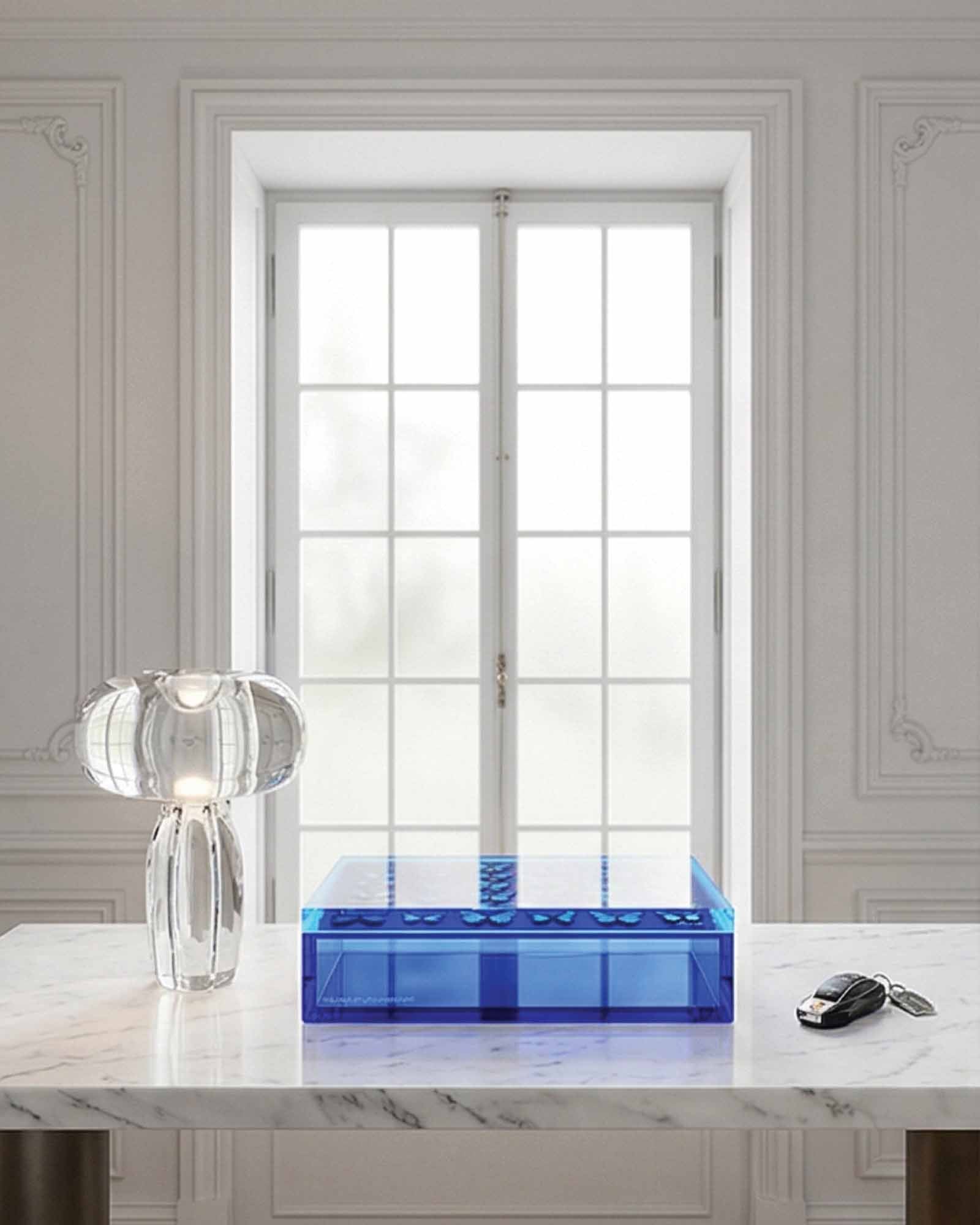 The Migration — Cobalt Blue Butterfly Keepsake Box — acrylic keepsake box by David Stesner ArtHouse — view 1