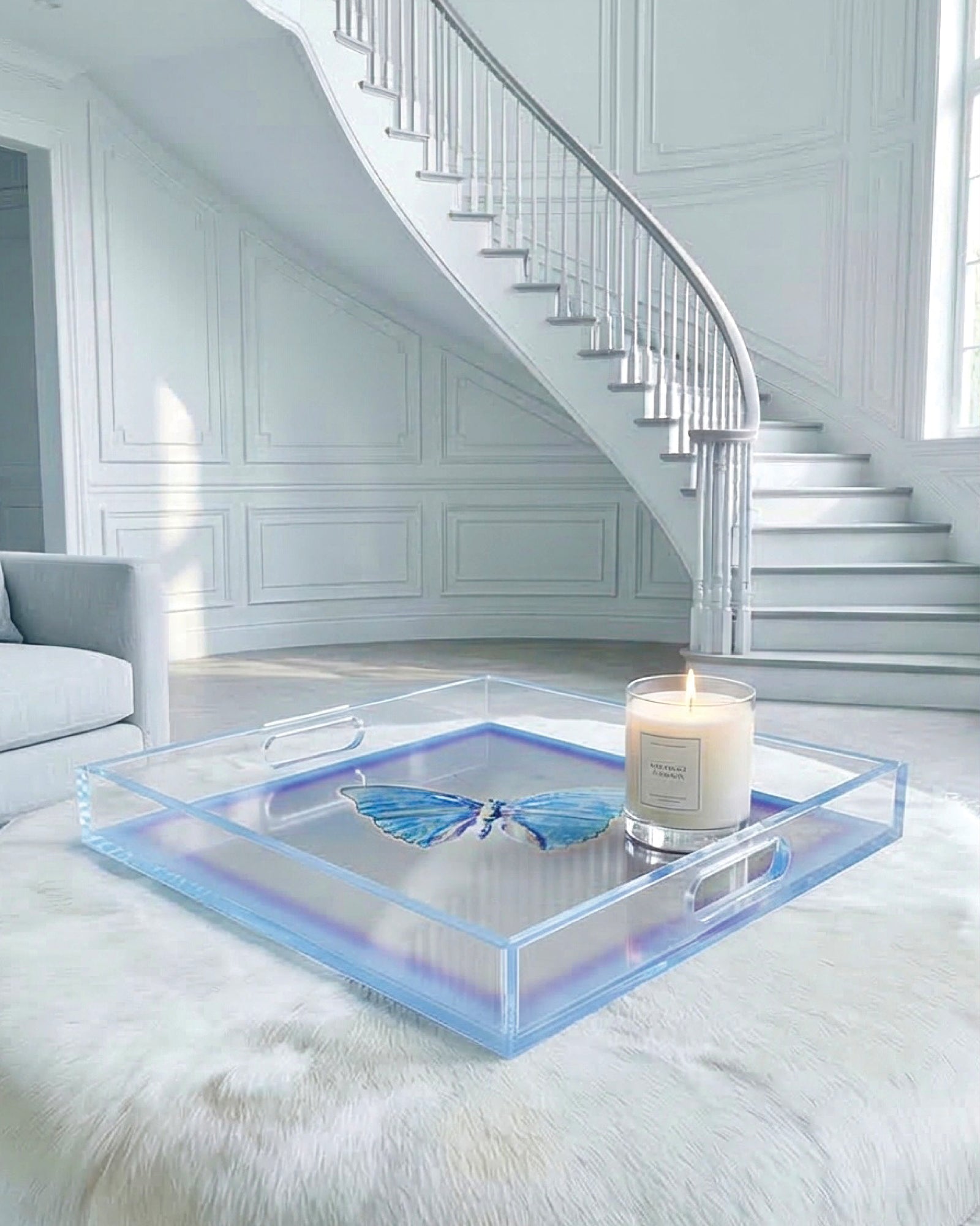 Frozen Grace by David Stesner ArtHouse — white multicolor square acrylic trays, alternate view