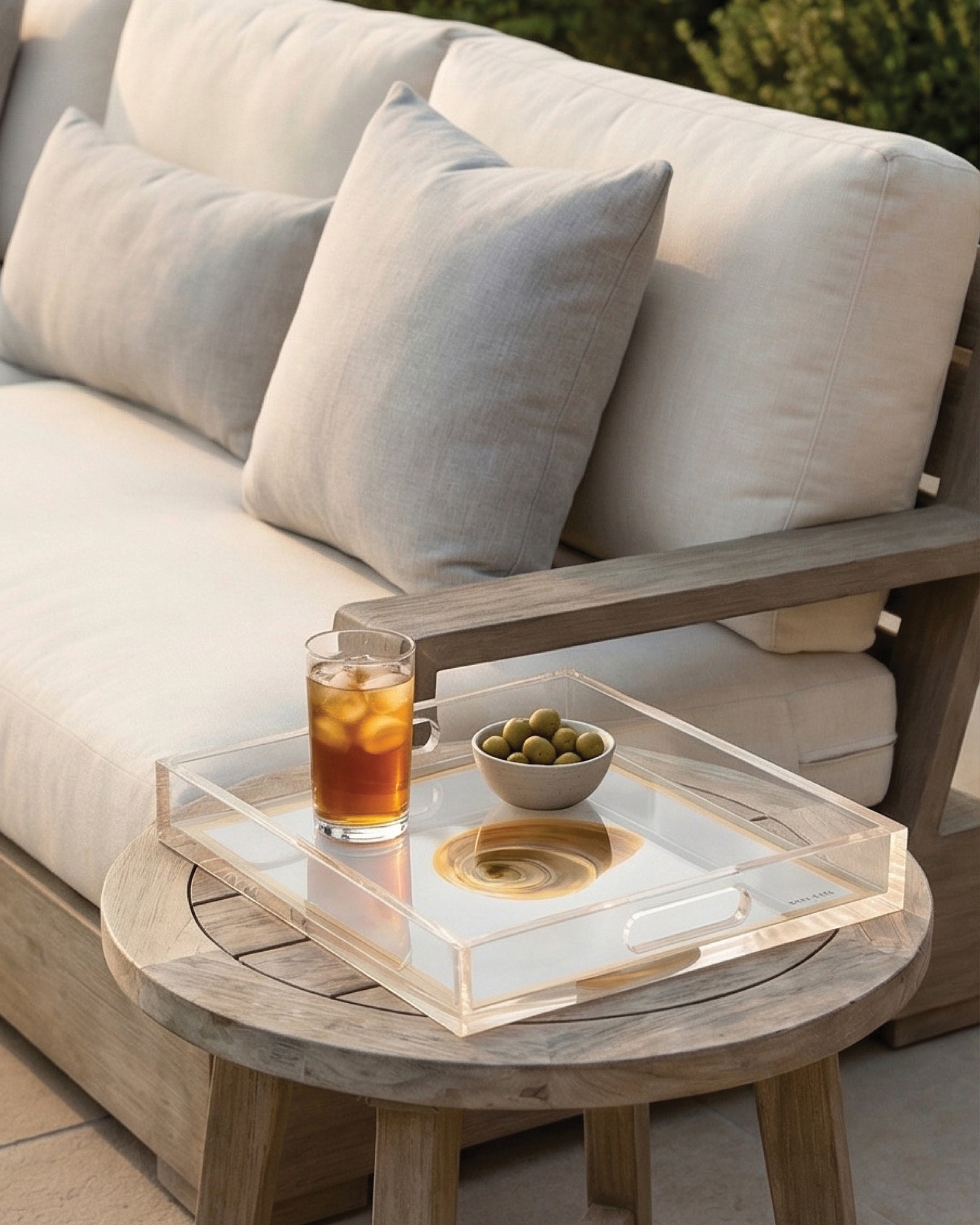 Gilded Spiral by David Stesner ArtHouse — gold orange square acrylic trays, additional detail