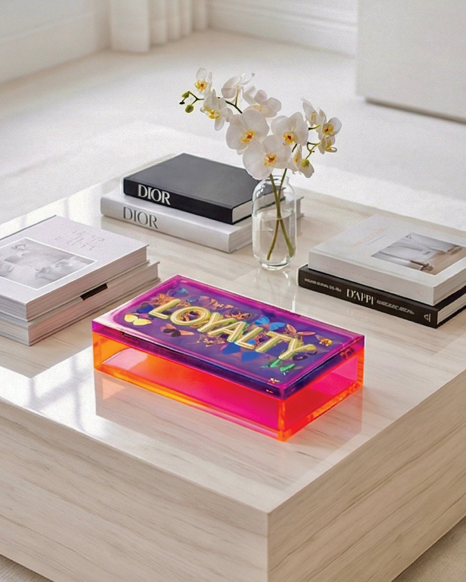 Loyalty — Neon Acrylic Word Art Keepsake Box — acrylic keepsake box by David Stesner ArtHouse — collection view