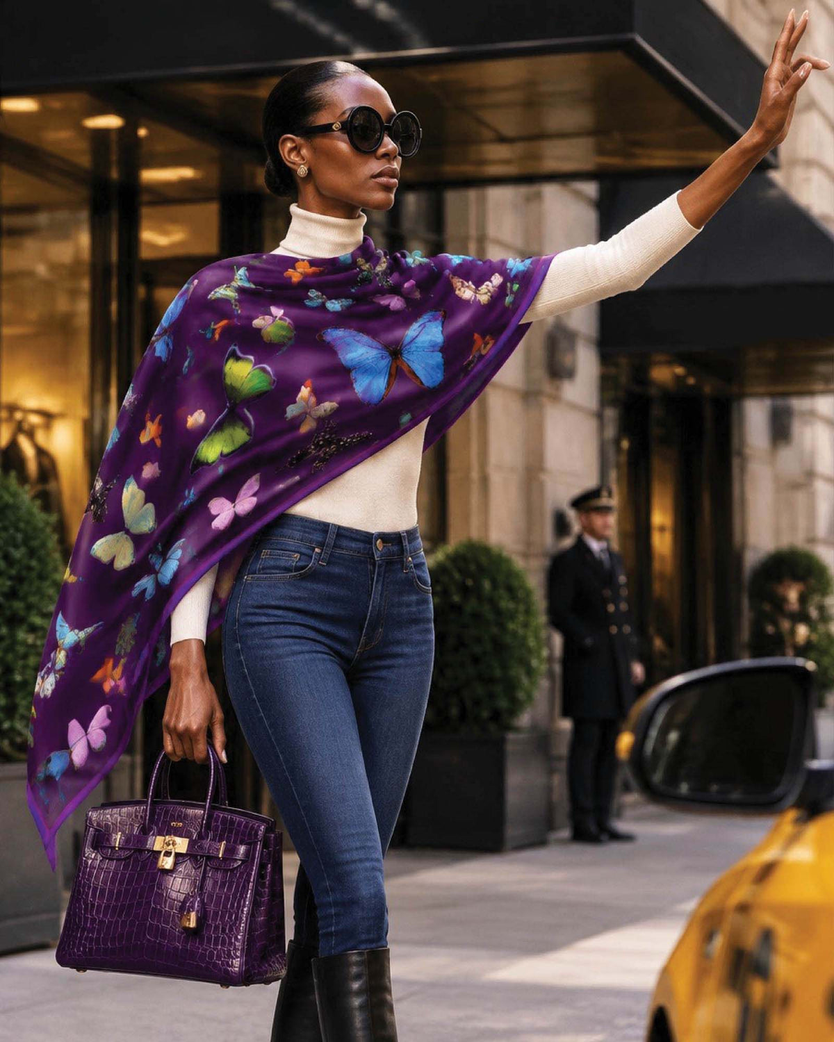 Plum Meadow Silk Scarf
