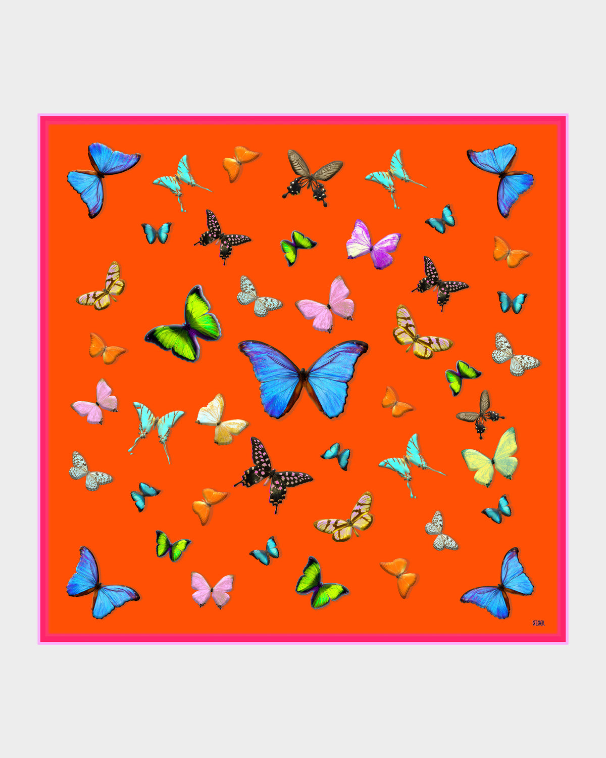 Tangerine Wander Silk Scarf