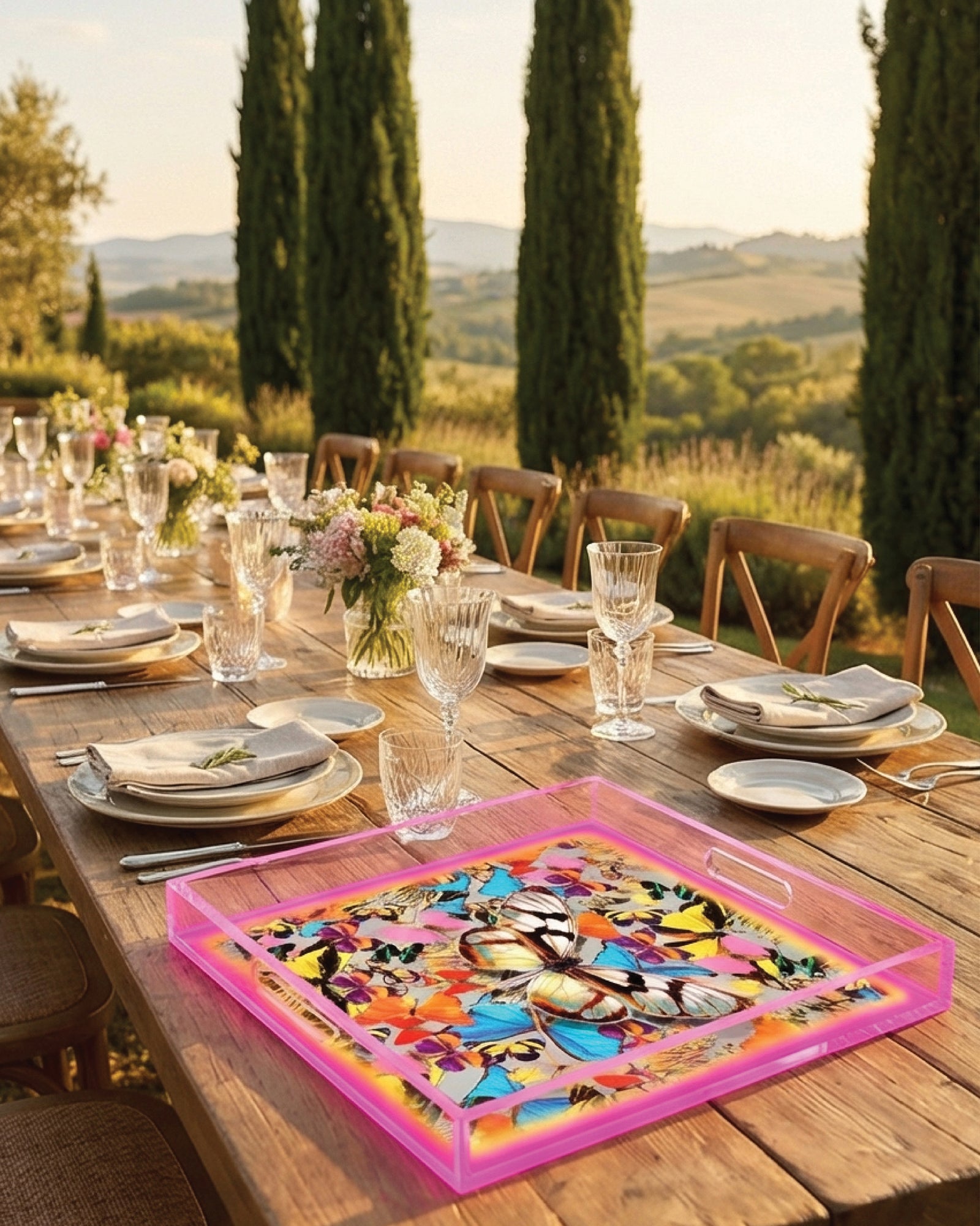 Temptations Garden by David Stesner ArtHouse — multicolor purple square acrylic trays — view 4