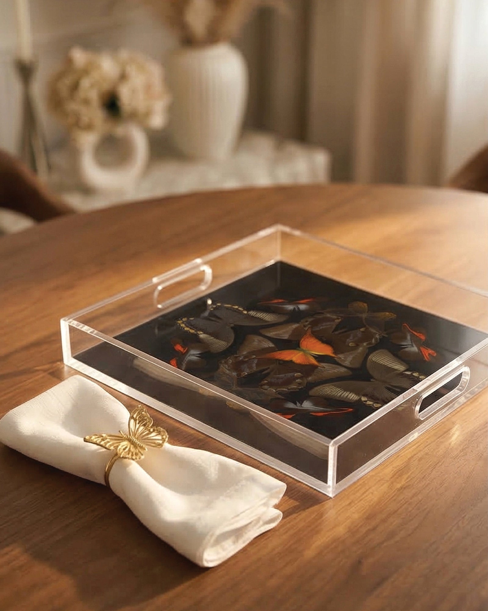 Troubled Minds by David Stesner ArtHouse — multicolor navy square acrylic trays, alternate view