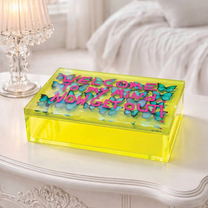 Welcome to My Mind — Neon Yellow Keepsake Box