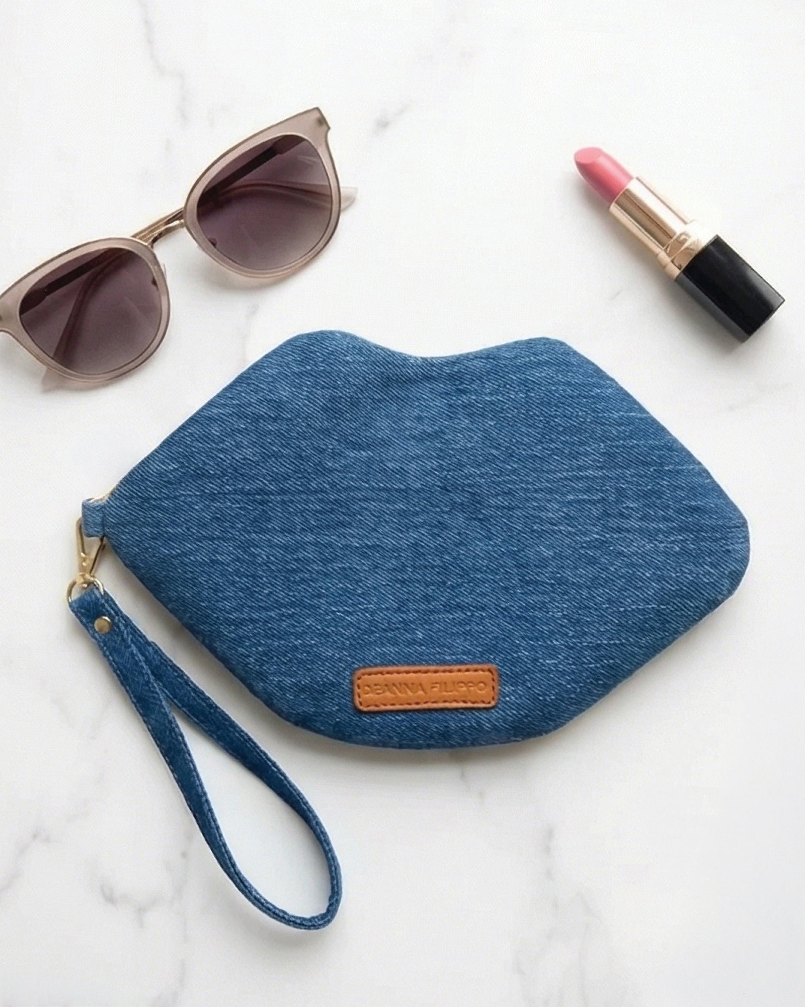 NEW! The Blake — Mid Blu Denim Lip Pouch