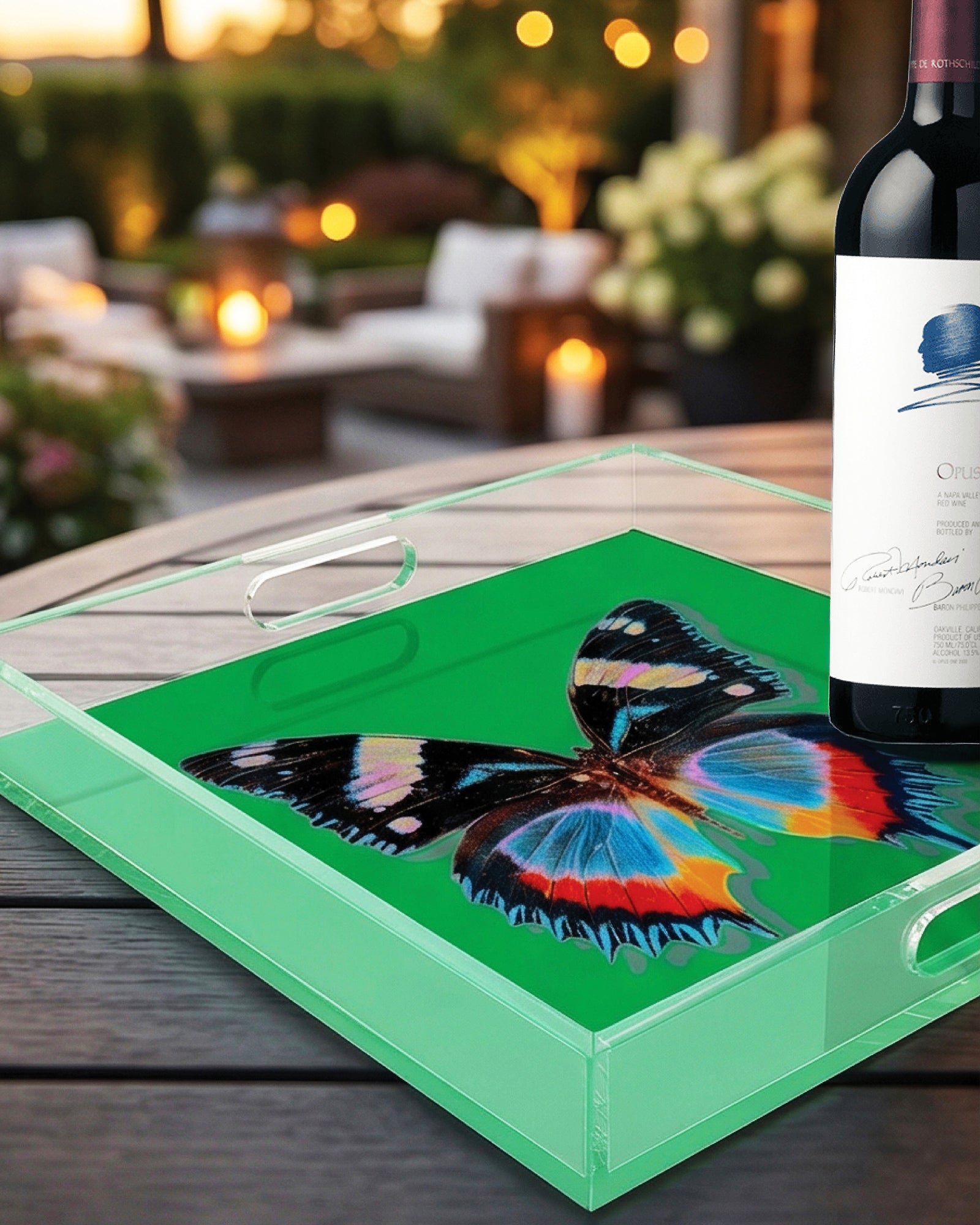 papillon セット Jade Papillon Square Acrylic Tray | David Stesner ArtHouse