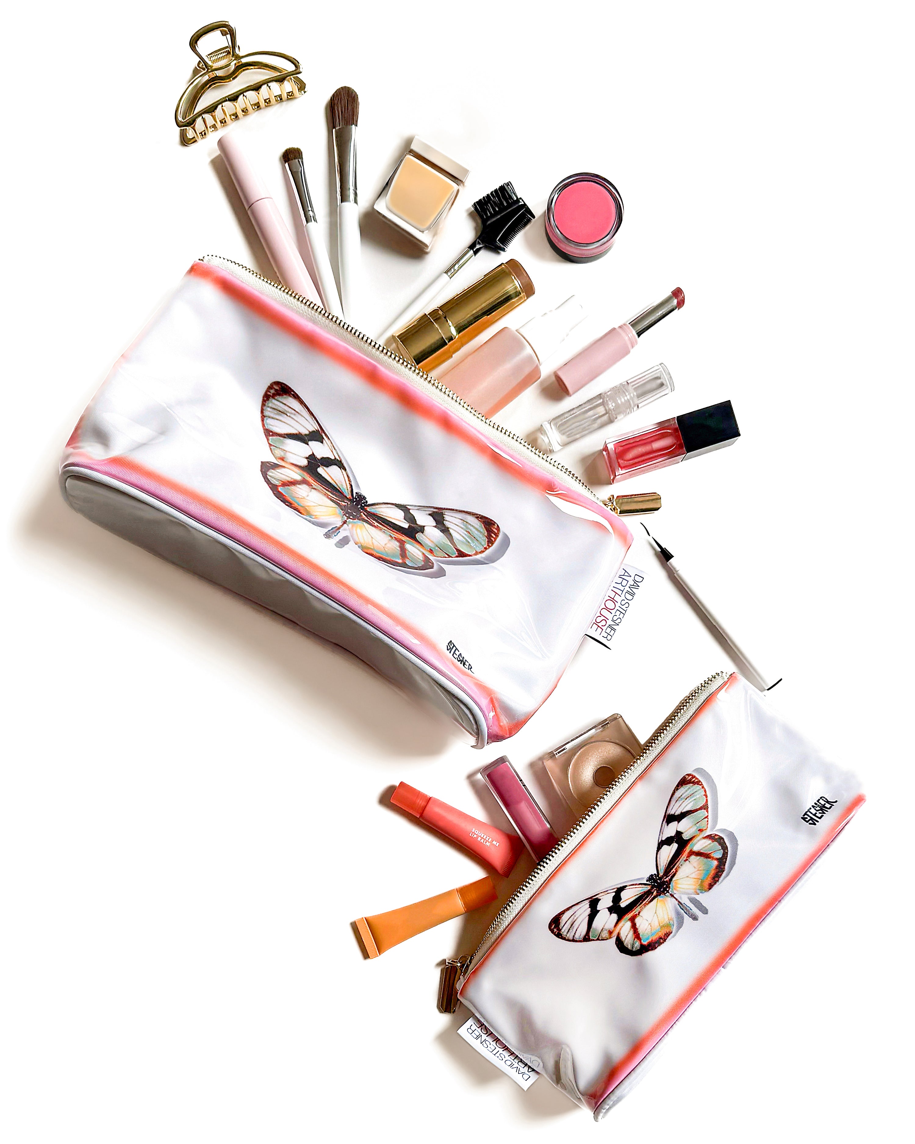 Blush Whisper — makeup and travel bag by David Stesner ArtHouse — side view